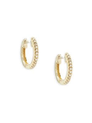 Saks Fifth Avenue14K Yellow Gold & Diamond Huggie Earrings